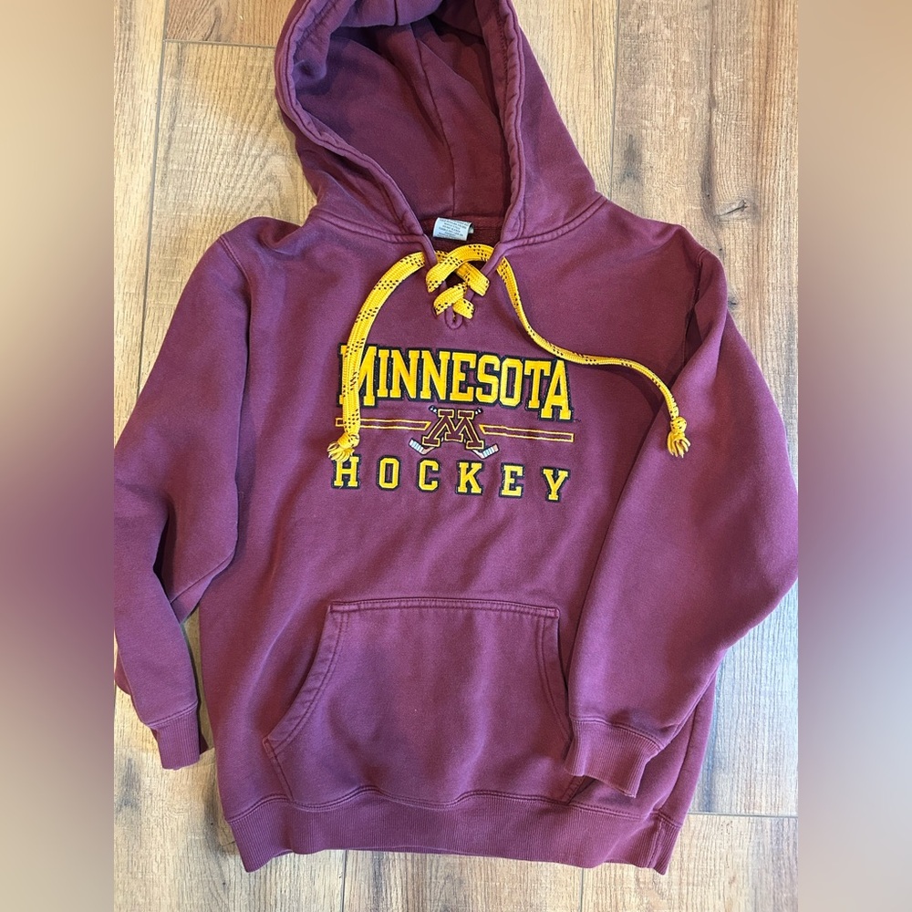 Minnesota Hockey Maroon Hoodie- Youth XL